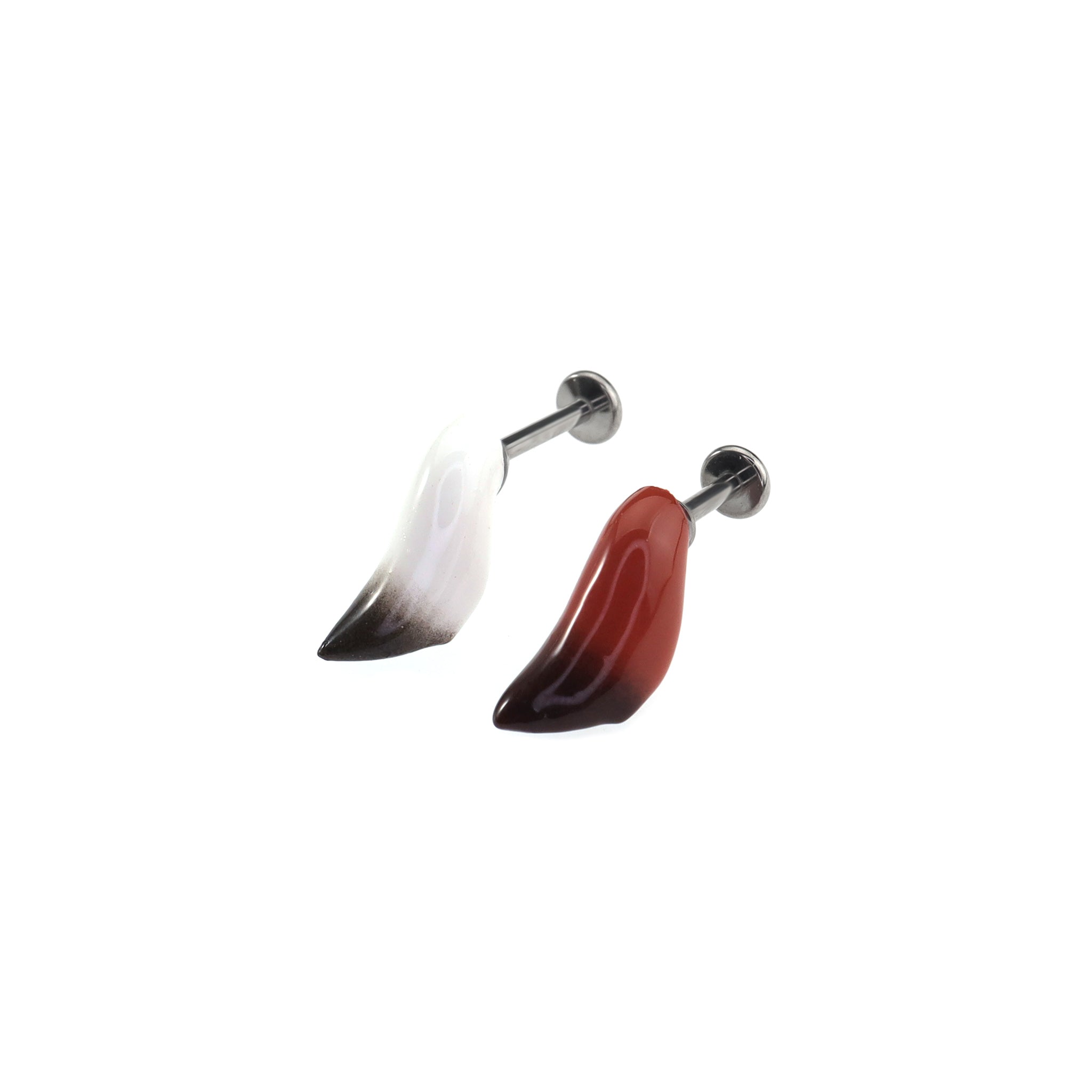 Wolf & Fox Tail Flat Back Titanium Stud