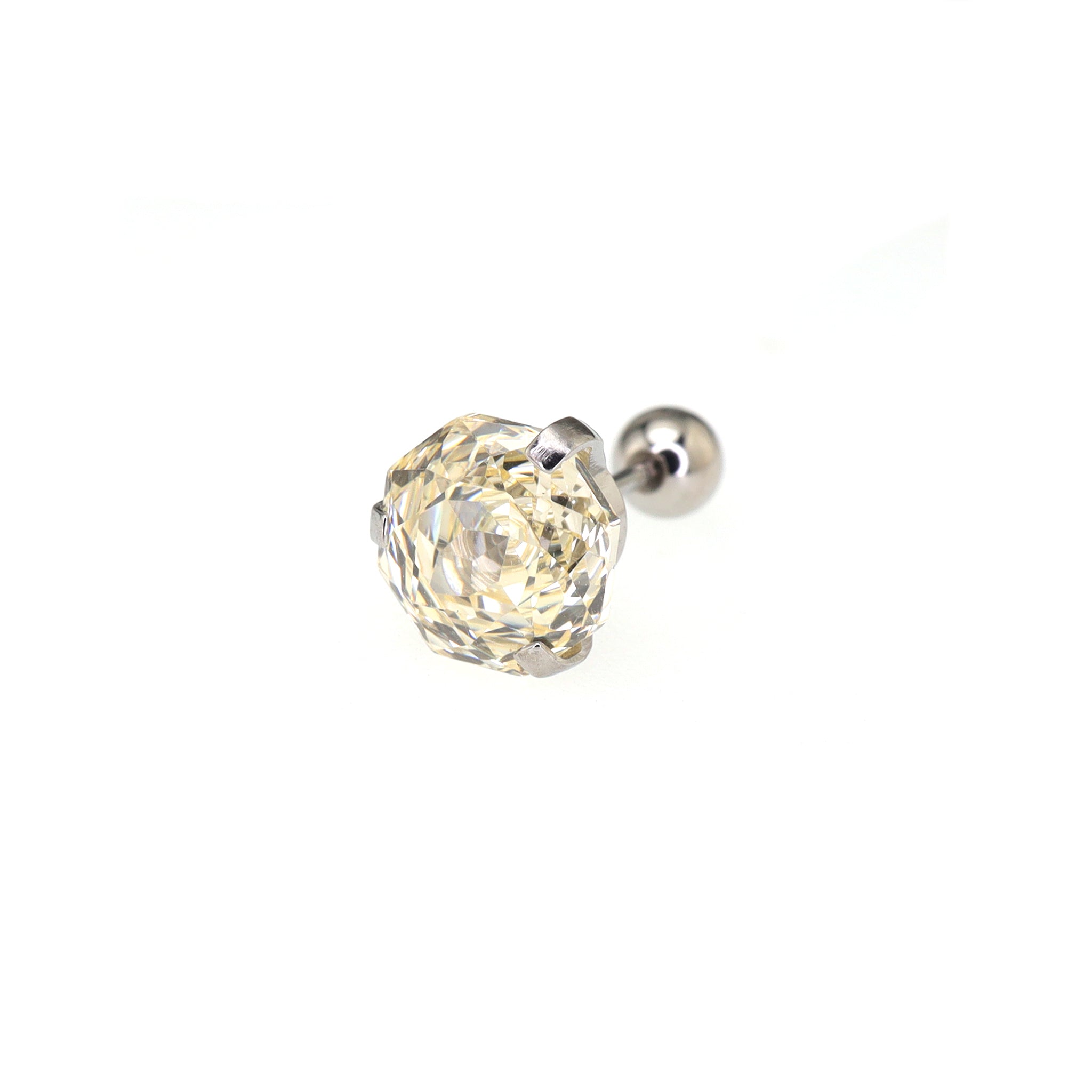 8mm Externally Threaded Rose-Cut CZ CZ stainless steel Ear Studs
