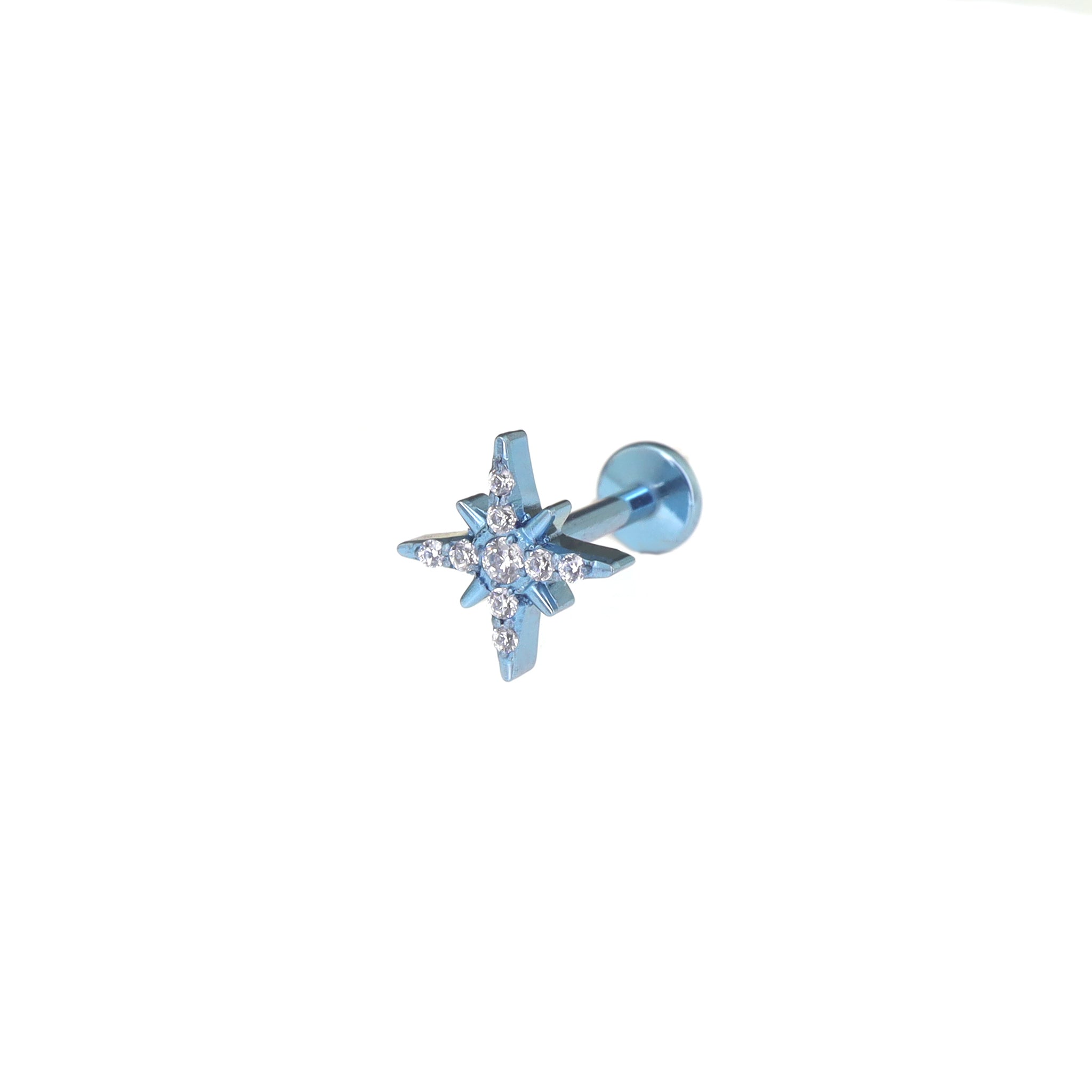 CZ Octagram Titanium Ear Studs