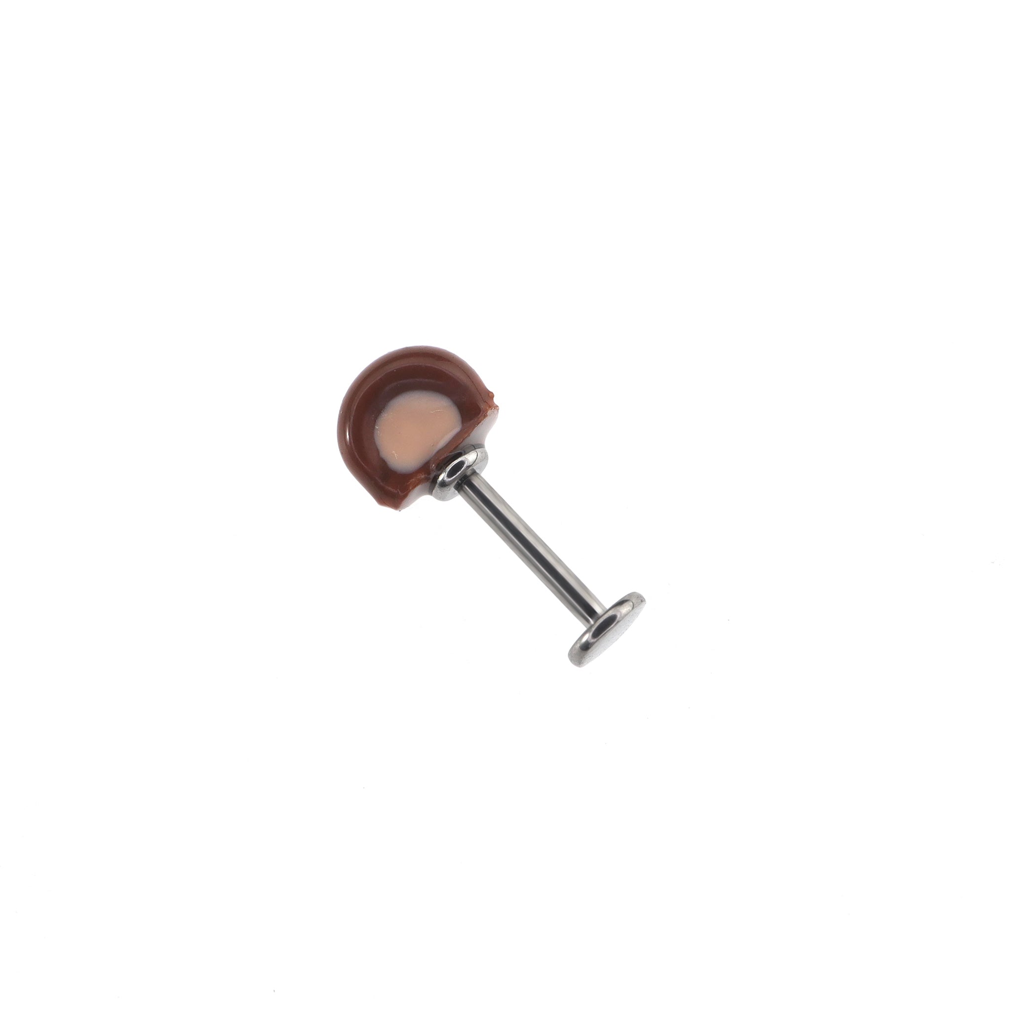 Cute Brown Bear Ear Titanium Ear Stud