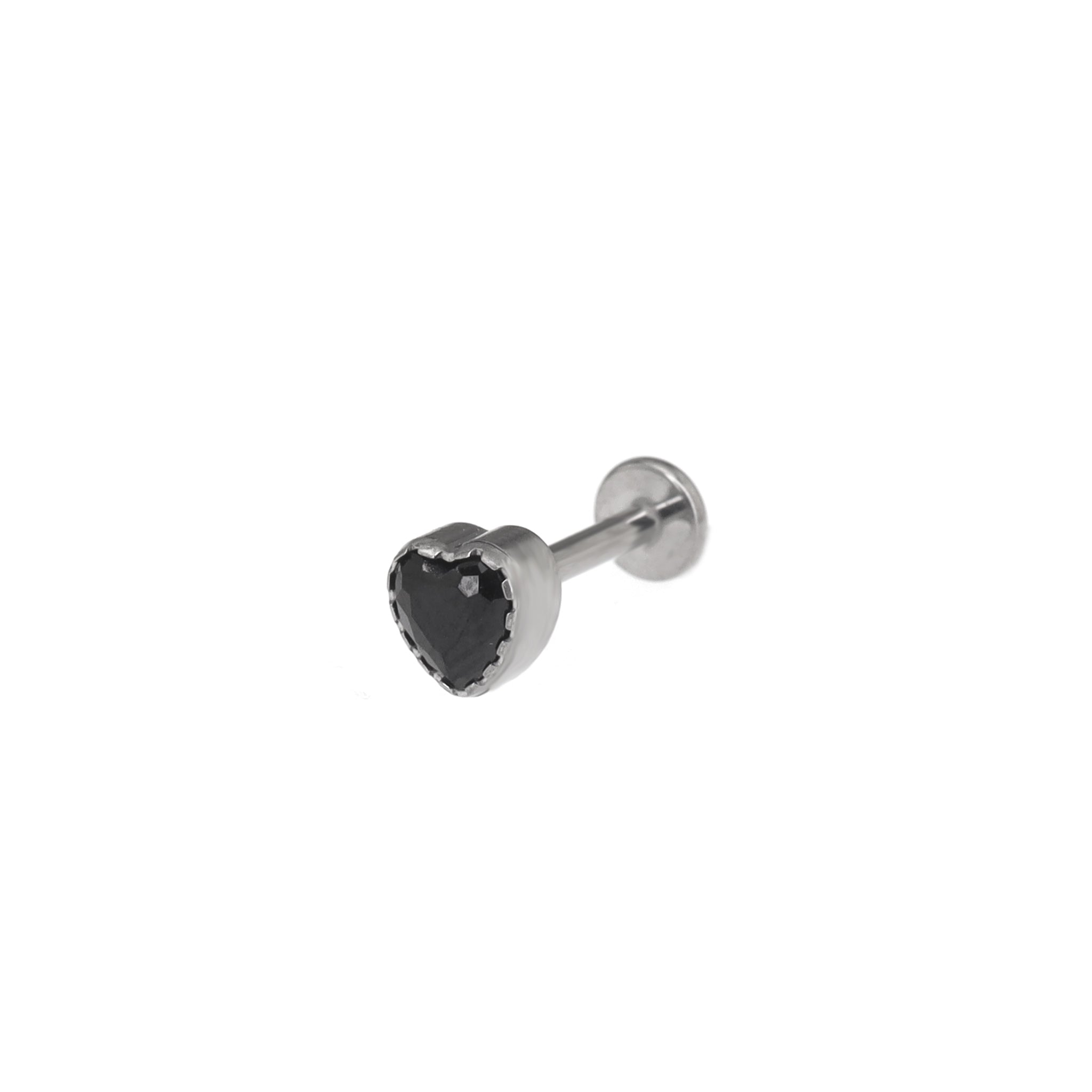 Lace Heart CZ Titanium Lip Ring