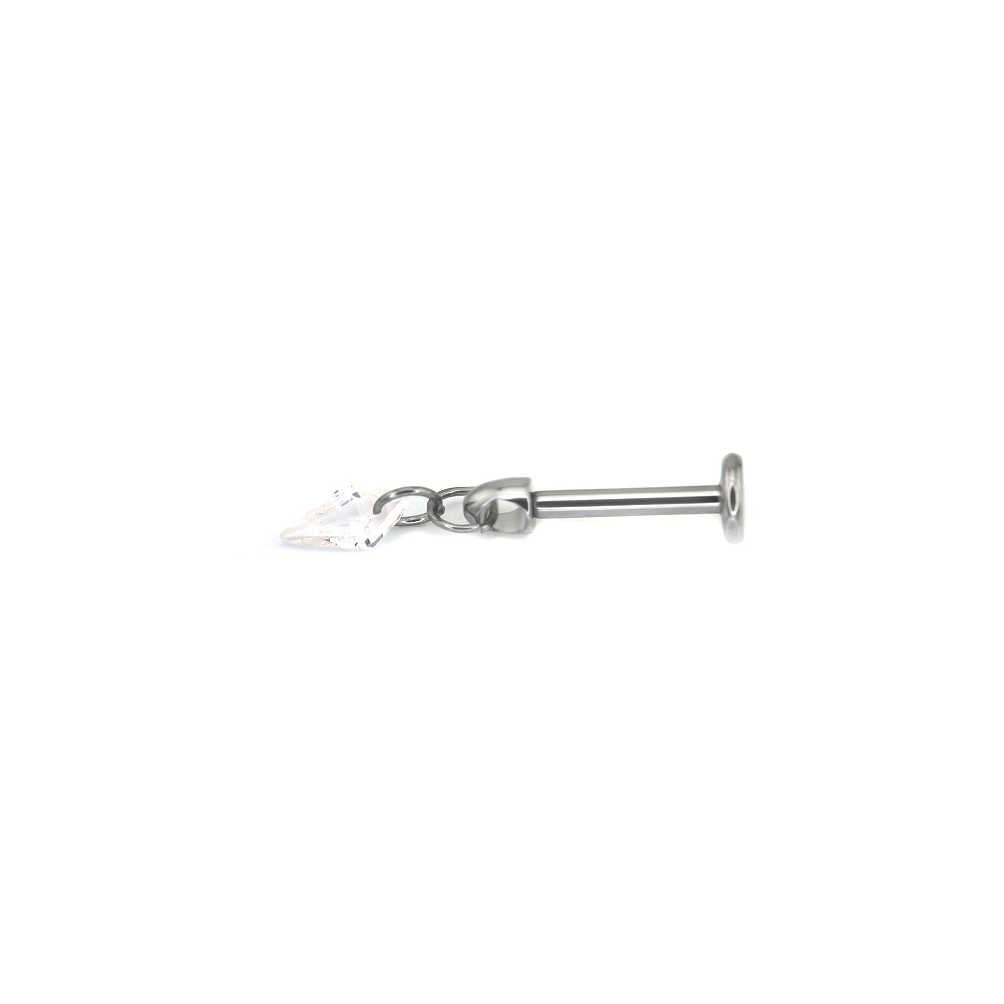 Rainbow Diamond CZ Pendant Internally Threaded Titanium Studs