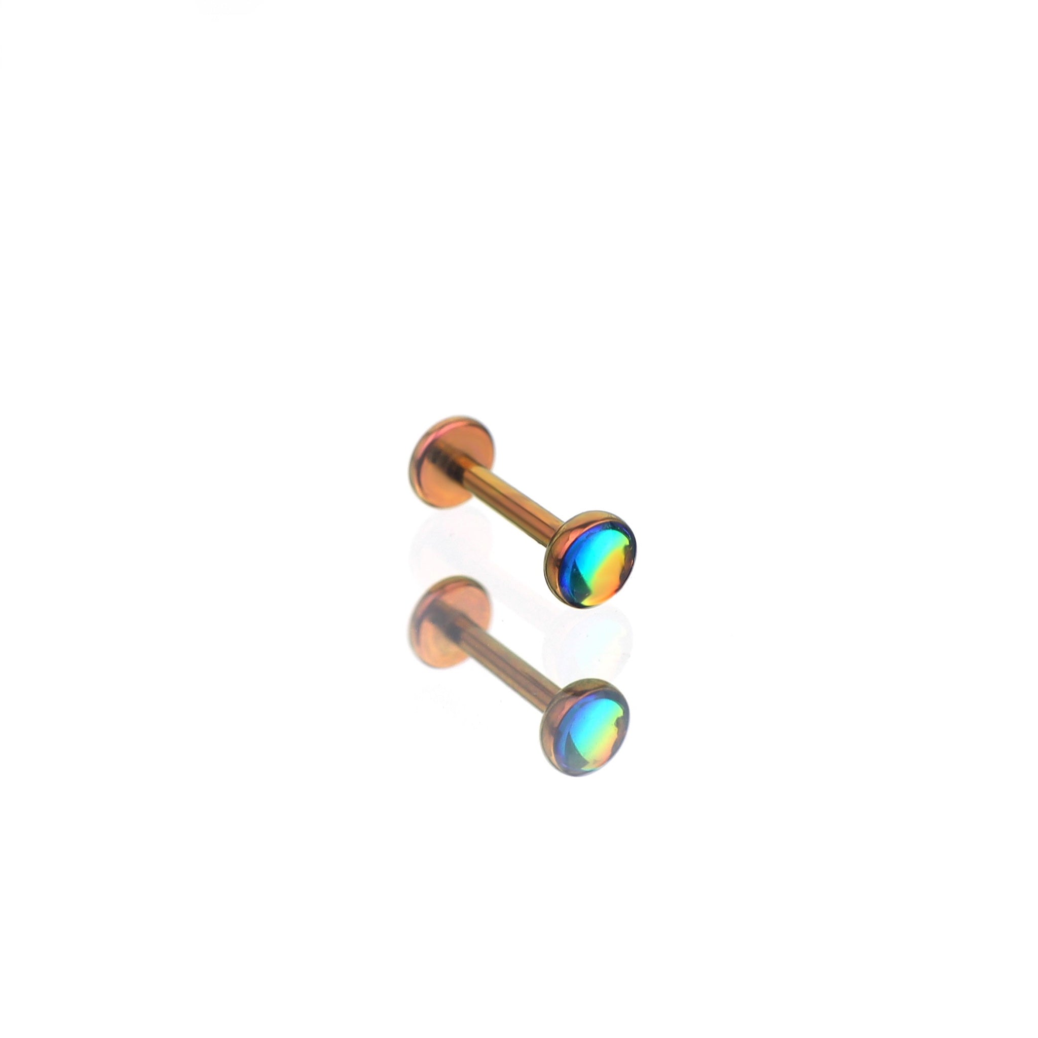 Colorful Resin Oil Slick Titanium Lip Ring