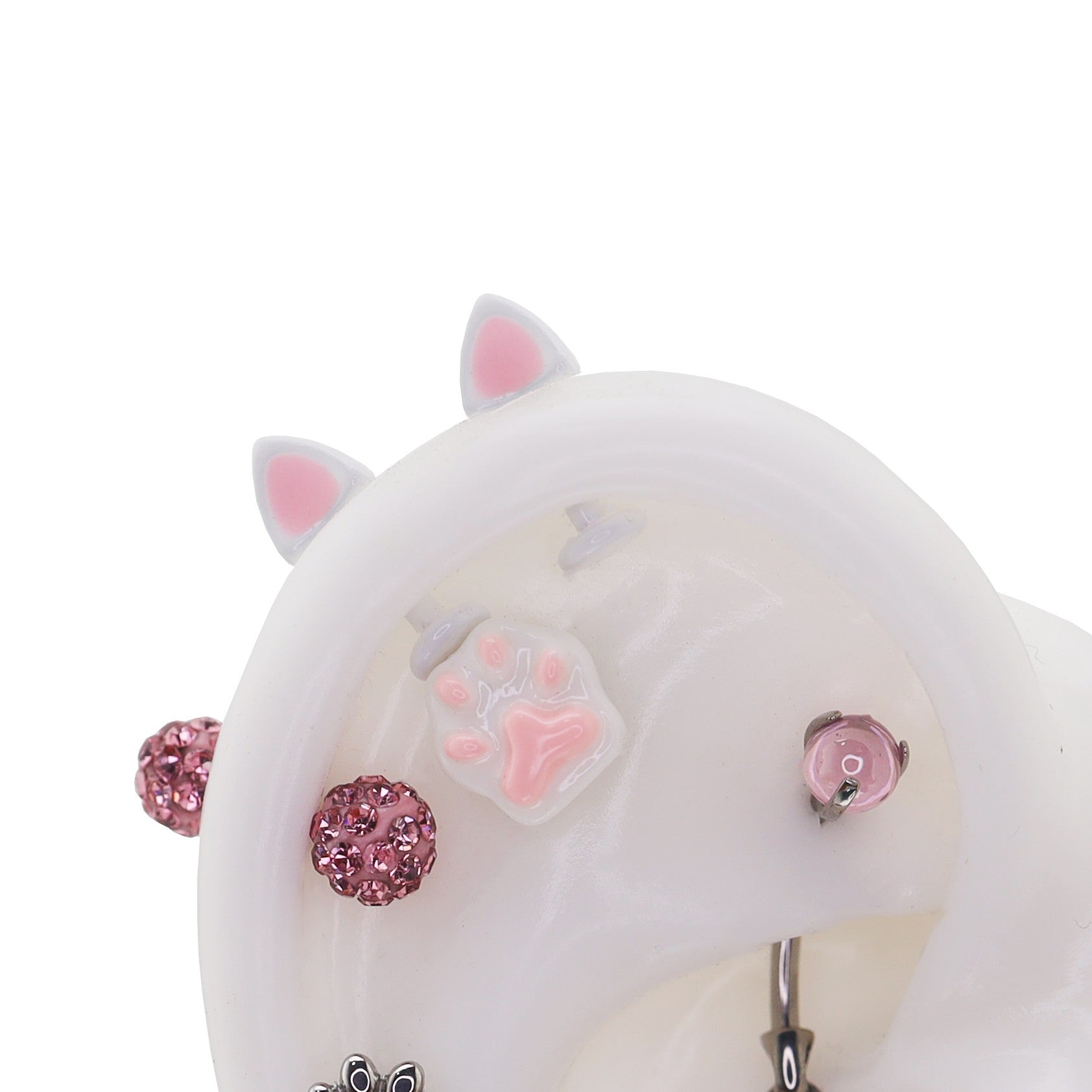 Oil Slick Cat Ear stainless steel Cartilage Studs