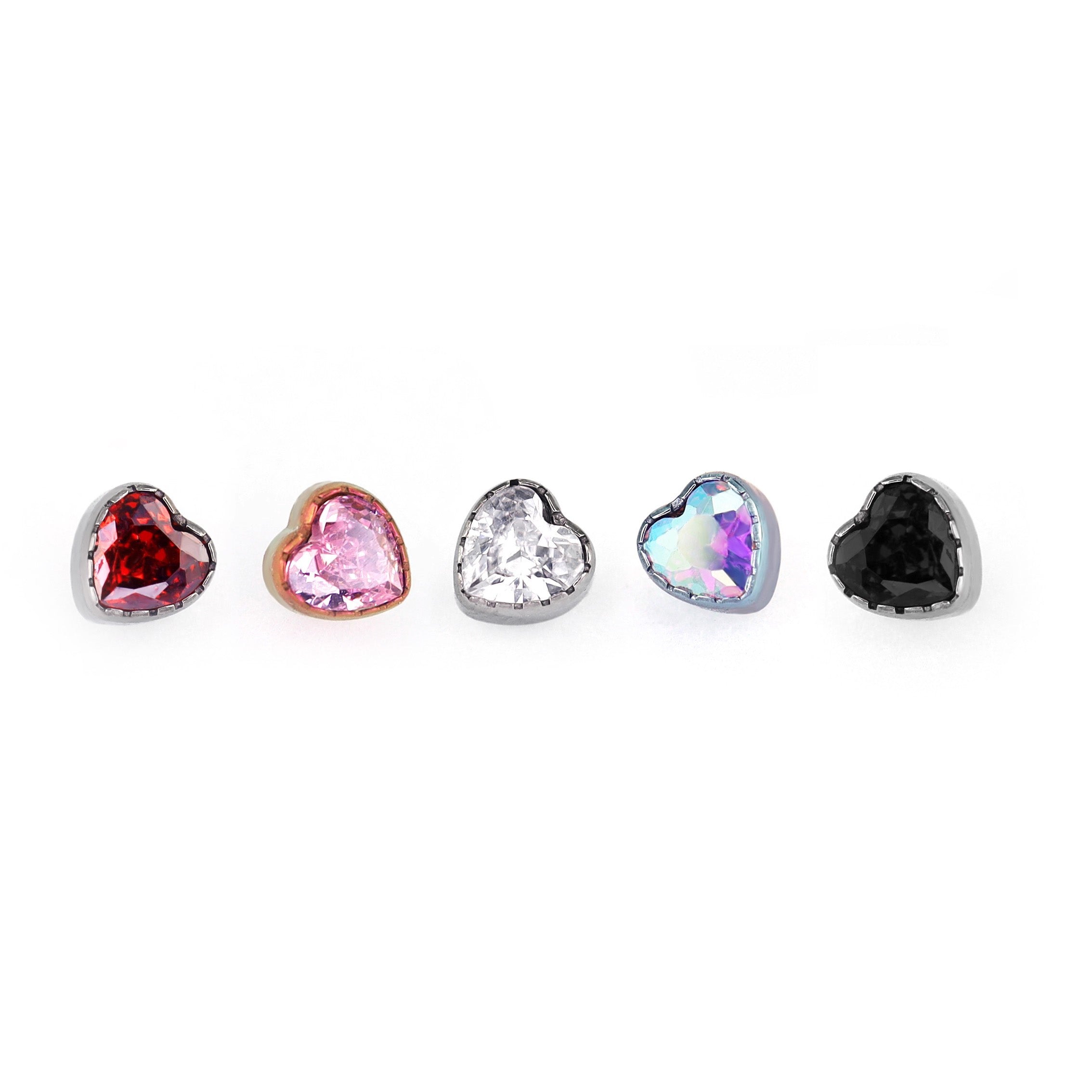 Lace Heart CZ Titanium Lip Ring