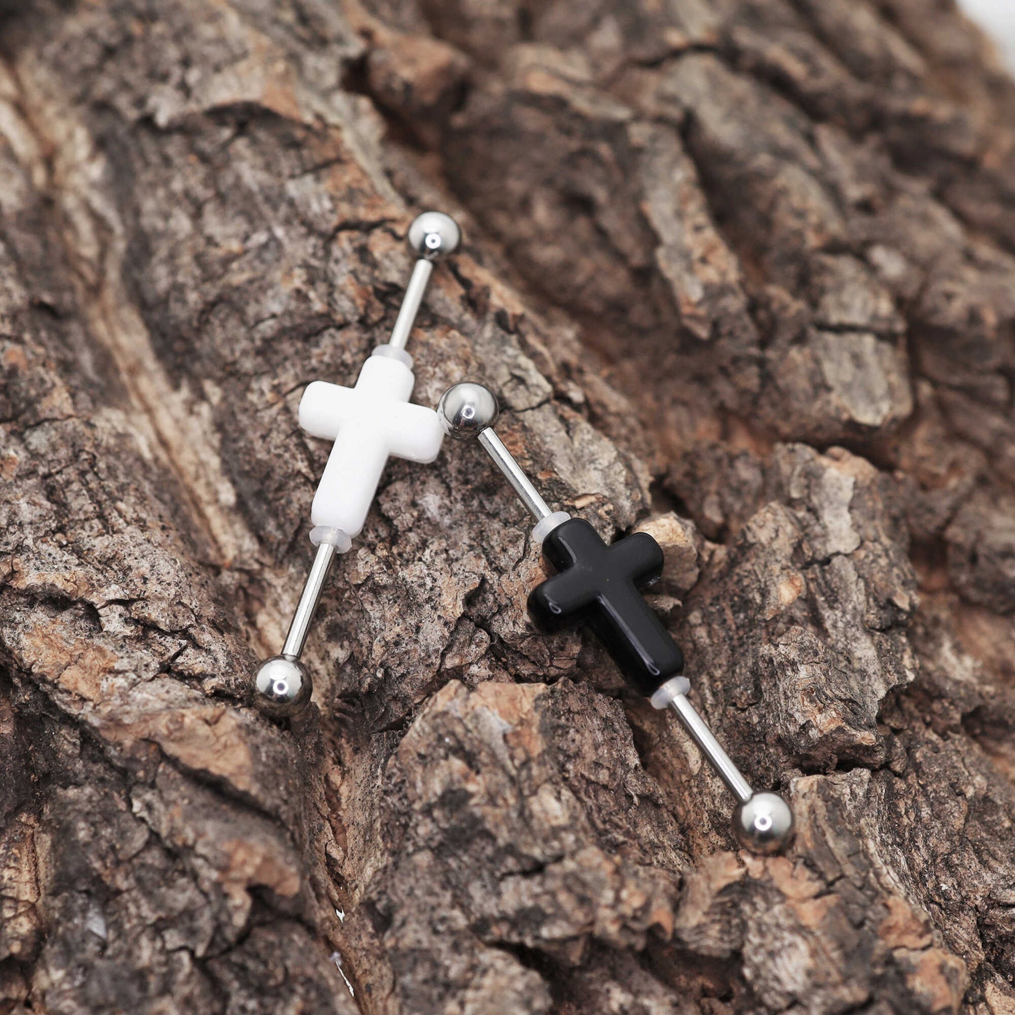 3D Cross stainless steel Industrial Barbell