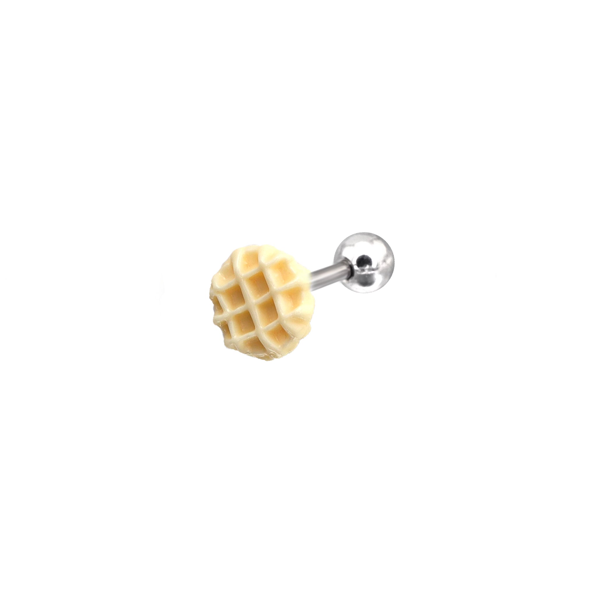 Cute Waffle stainless steel Ear Studs ph1