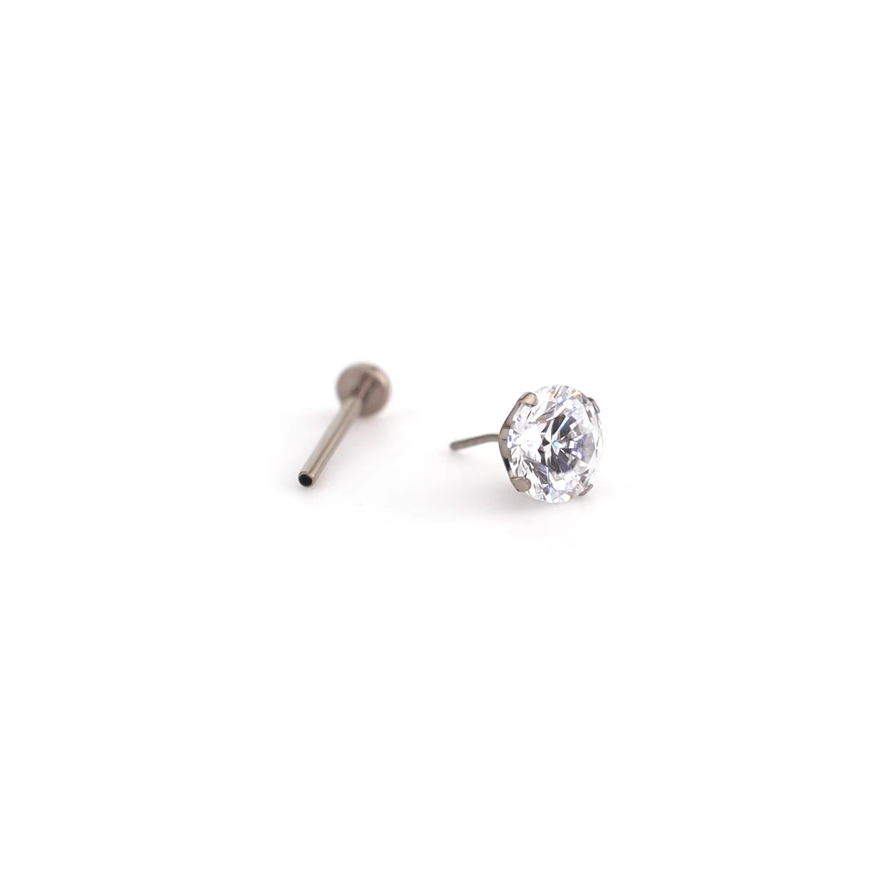 Titanium CZ Threadless Pin