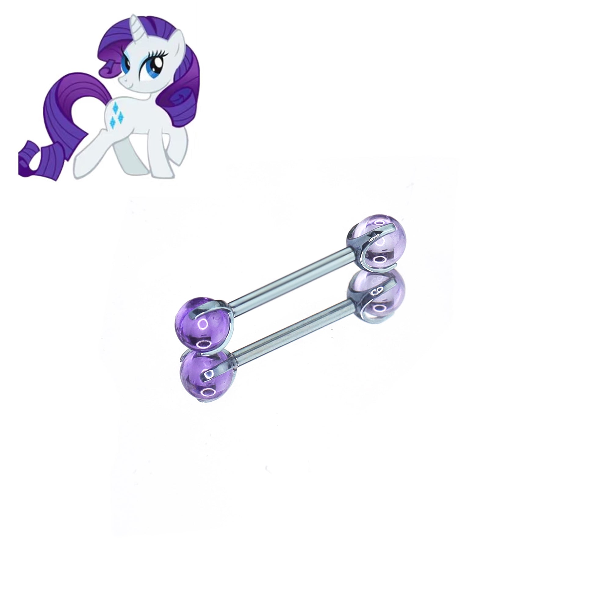 MLP Titanium Internally Threaded  Zirconia Barbell - Tongue & Ear