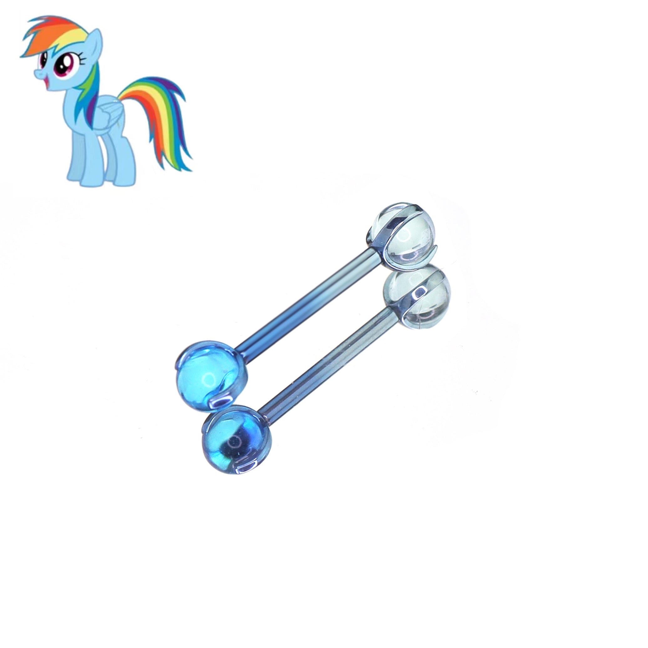 MLP Titanium Internally Threaded  Zirconia Barbell - Tongue & Ear