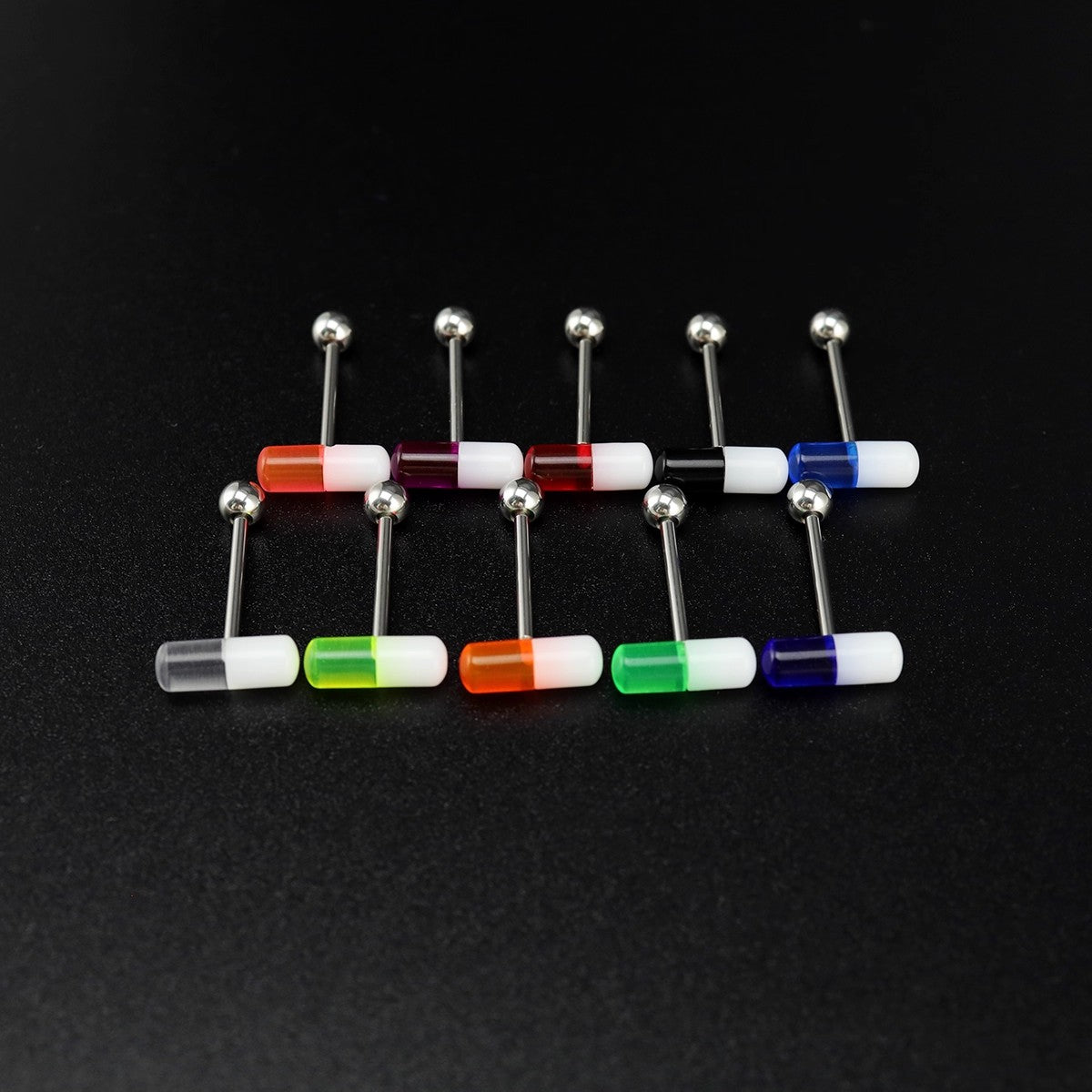 Funny Pill Acrylic Tongue Barbell