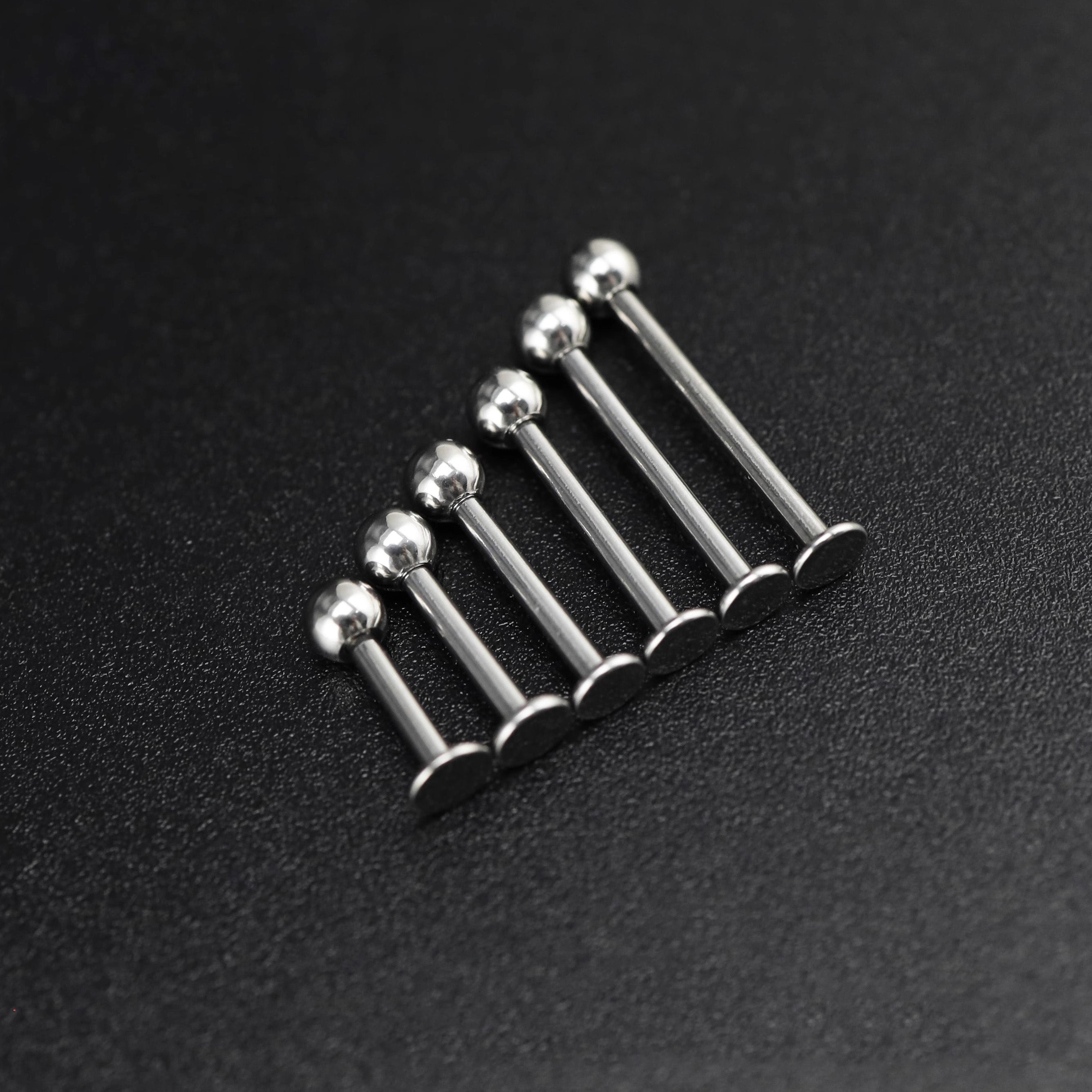 6PCS Flat Back stainless steel tongue stud Set