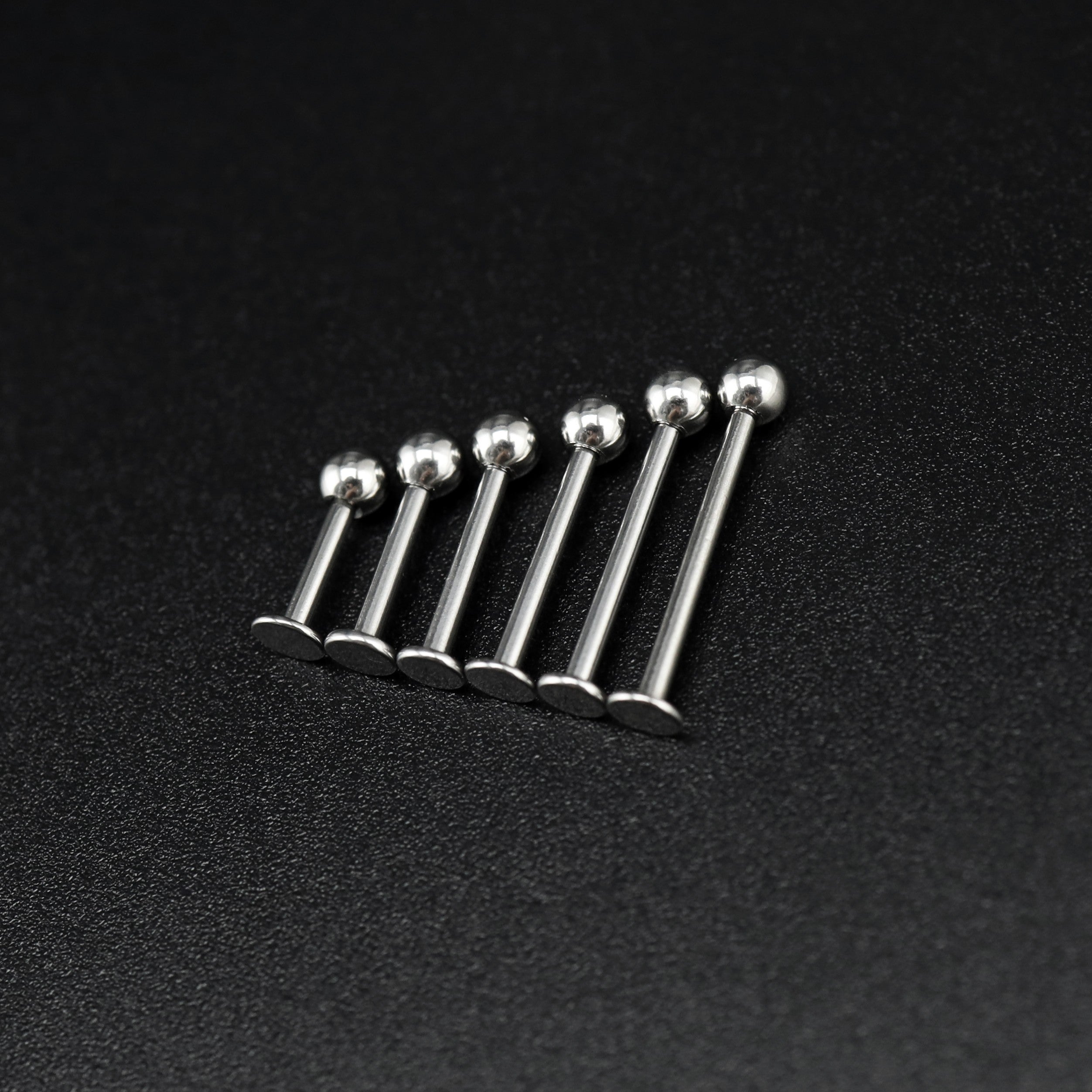 6PCS Flat Back stainless steel tongue stud Set