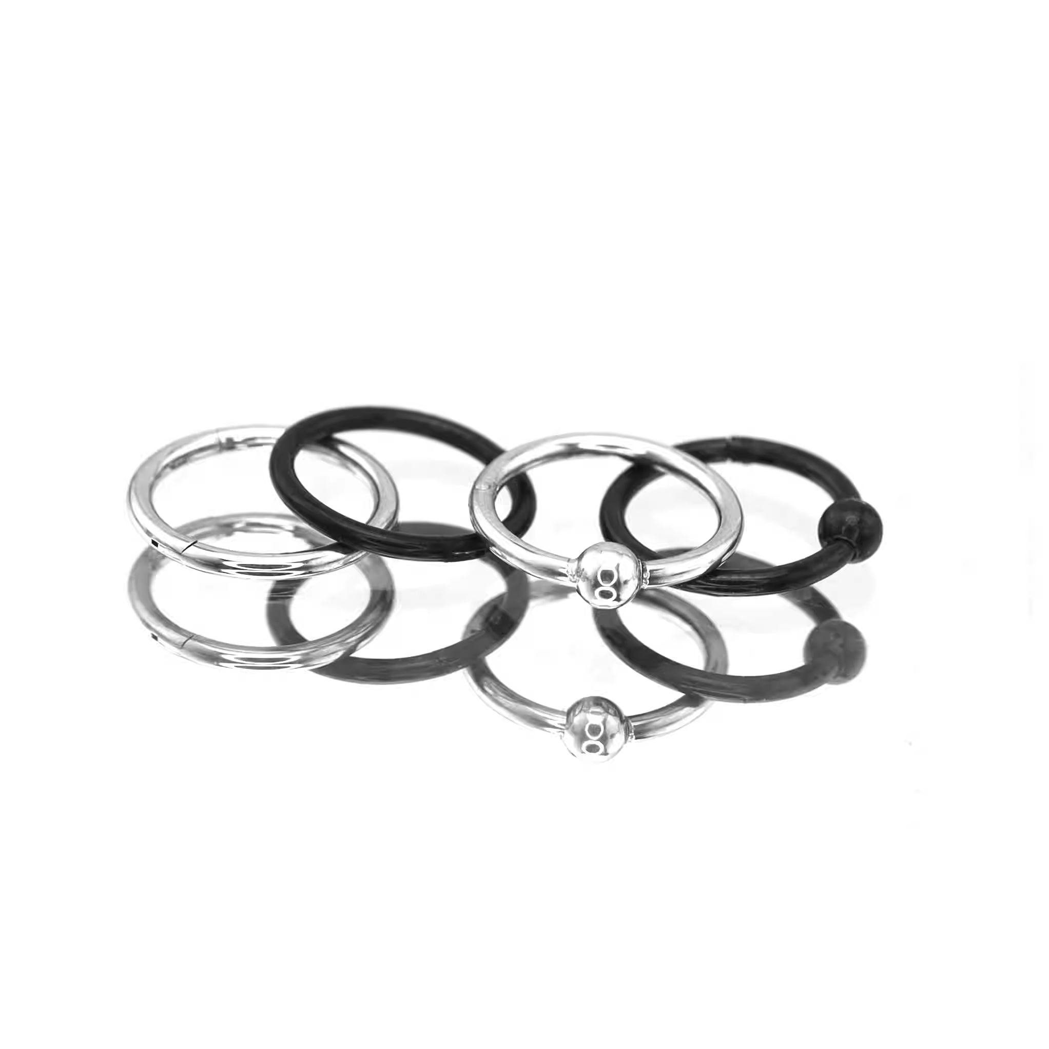 4PCS 16G stainless Nose Hoop Set