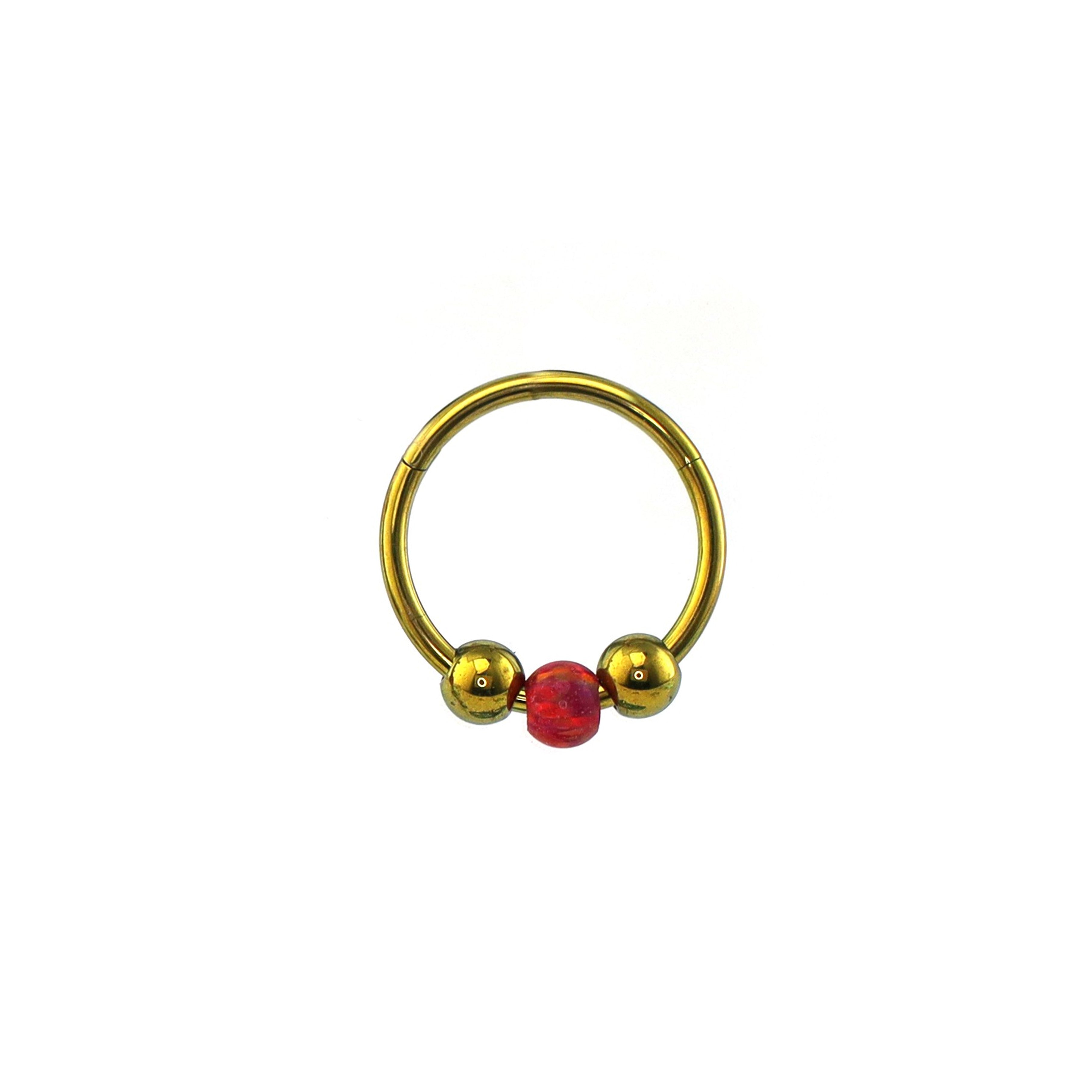 Spinning Ball Opal Titanium Segment Hoop