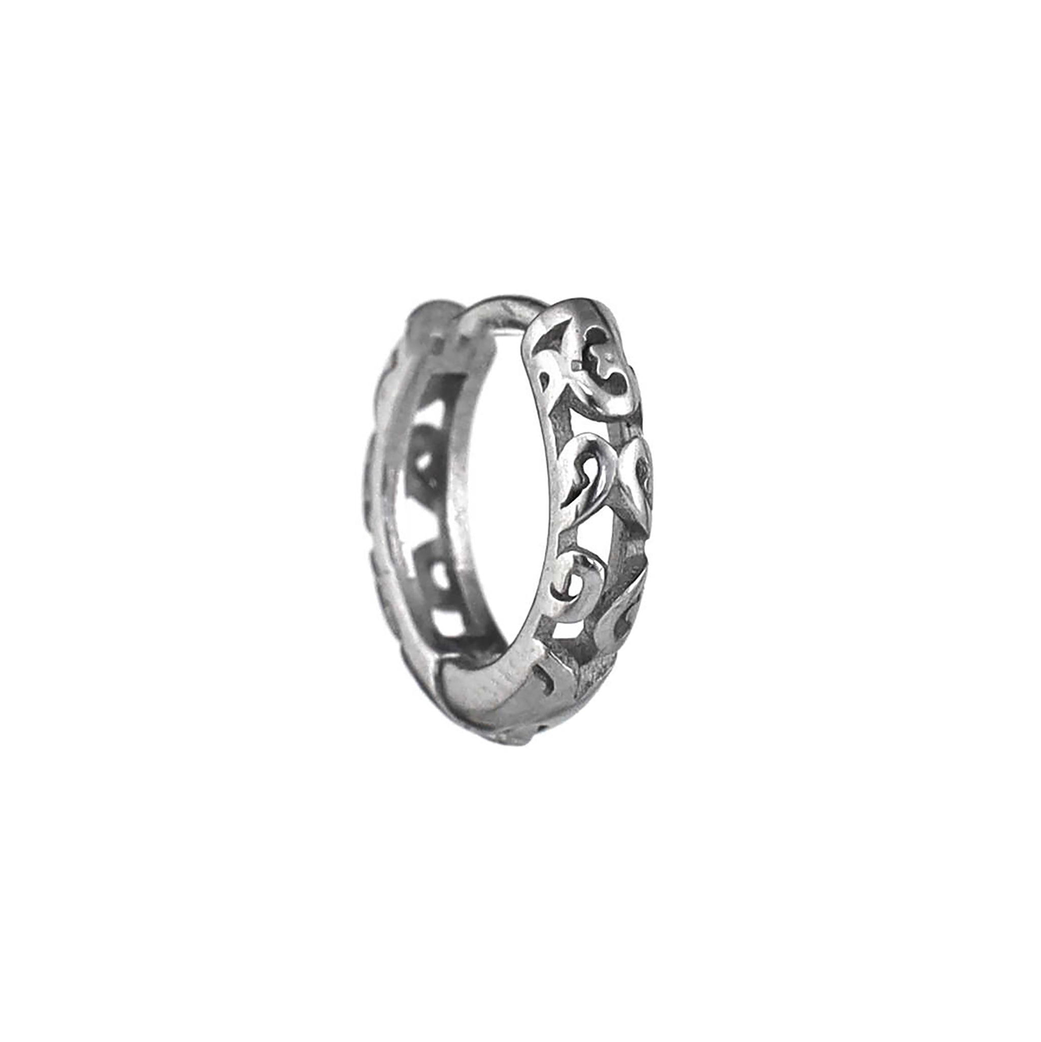 Openwork Vine Pattern Stainless Steel Earrings ph2