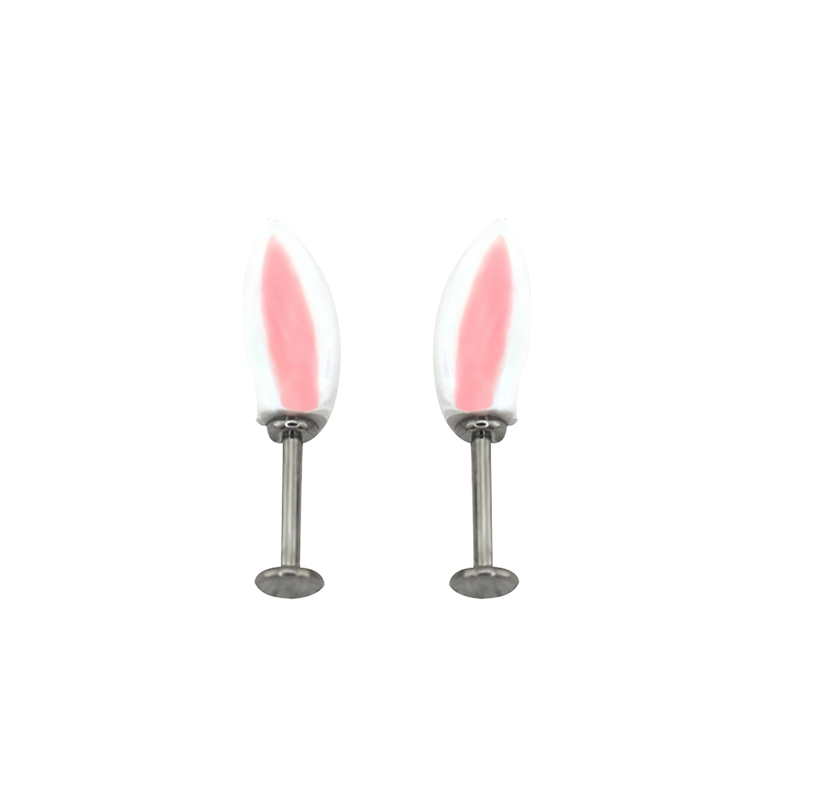 PAIR OF Bunny Ear Titanium Helix Studs ph1