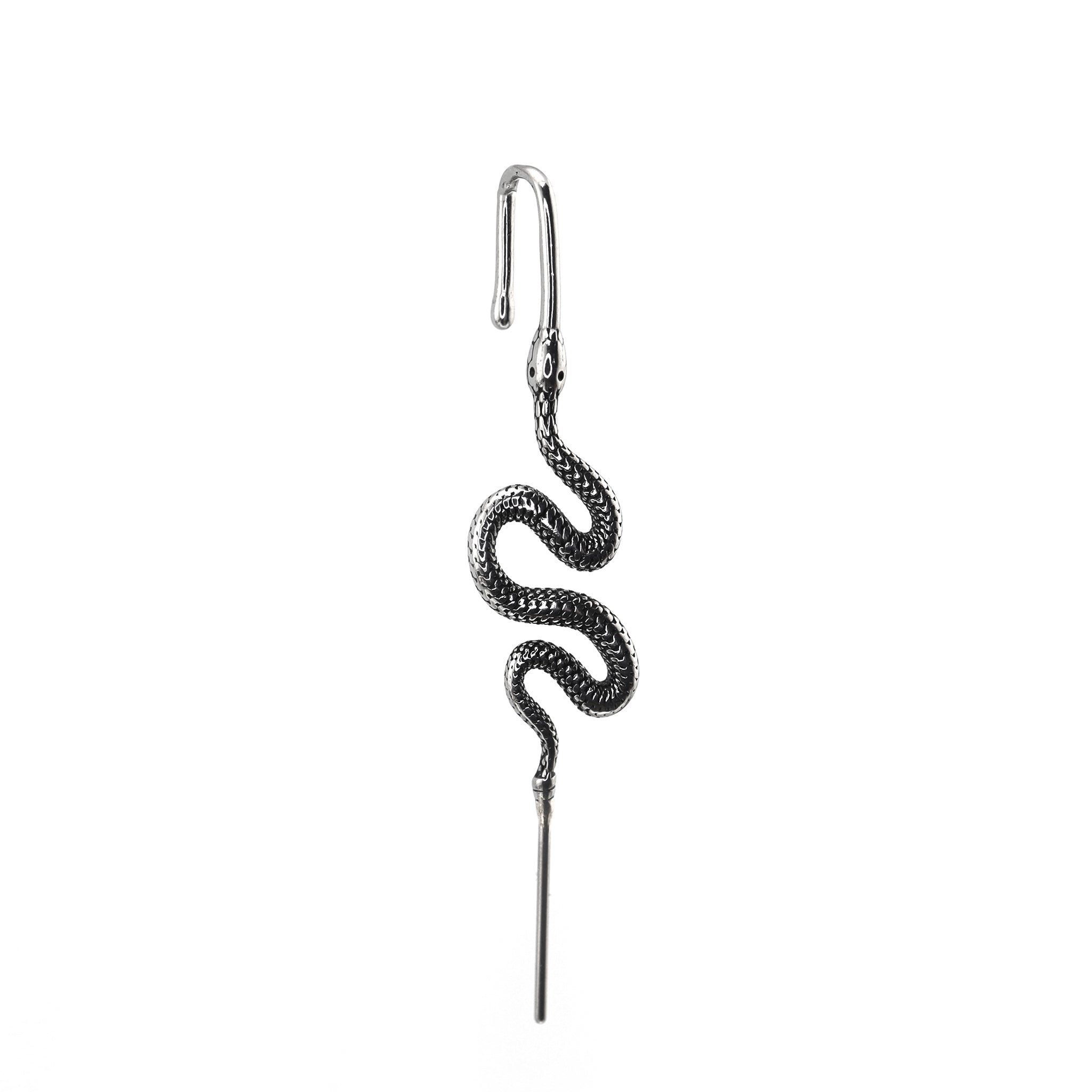Single Ear Engraved Snake tainless steel Ear Climber ph1