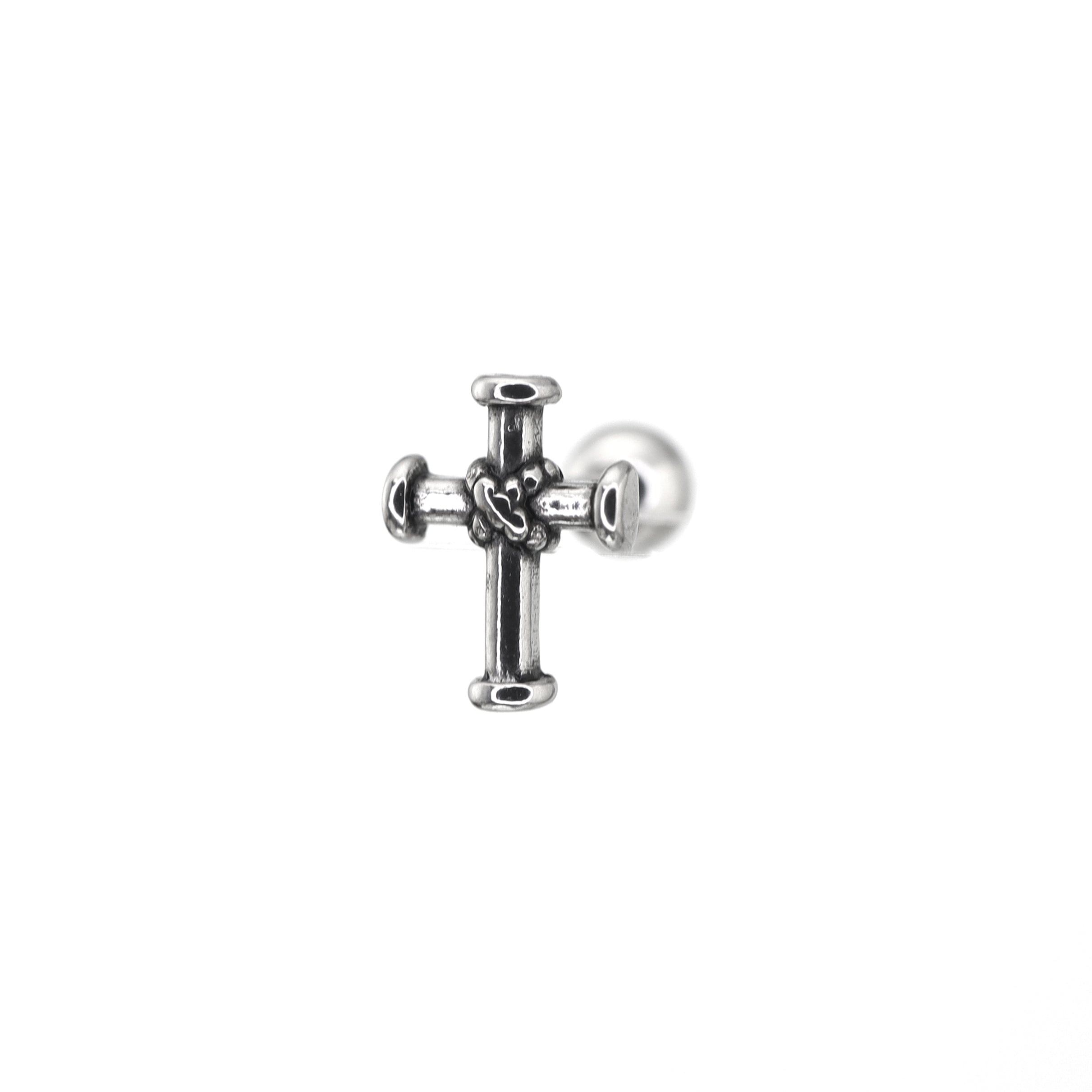 Bondage Cross stainless steel Ear Stud ph1