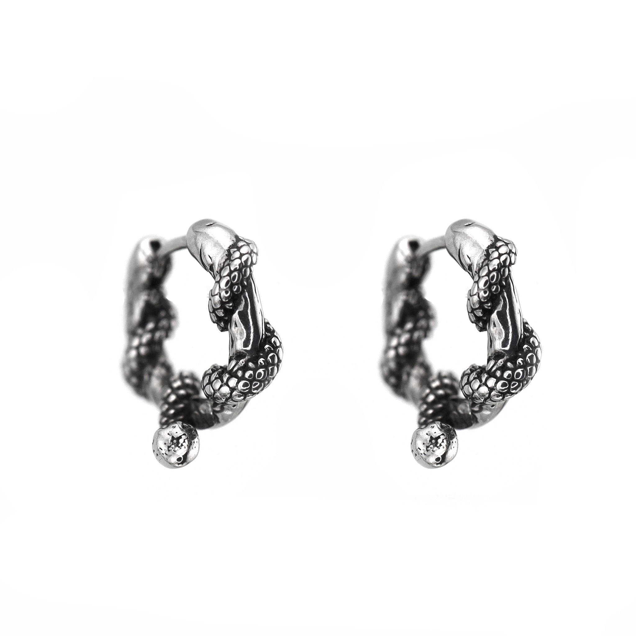 3D Vintage Twisted Serpent tainless steel Earrings ph1